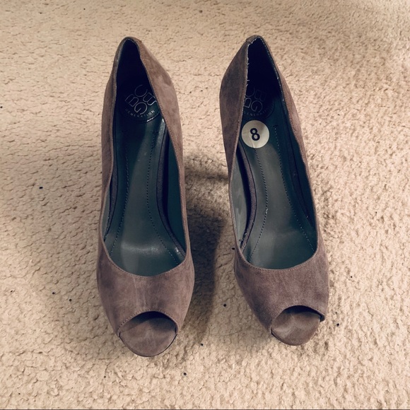 BCBGENERATION Peep Toe Snake Print Heels - Picture 4 of 5